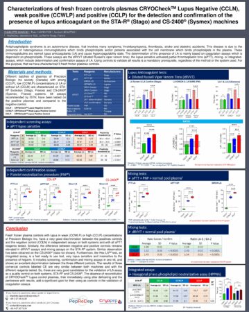 Poster dosage des LA et controles CRYOPEP ISLH 2024
