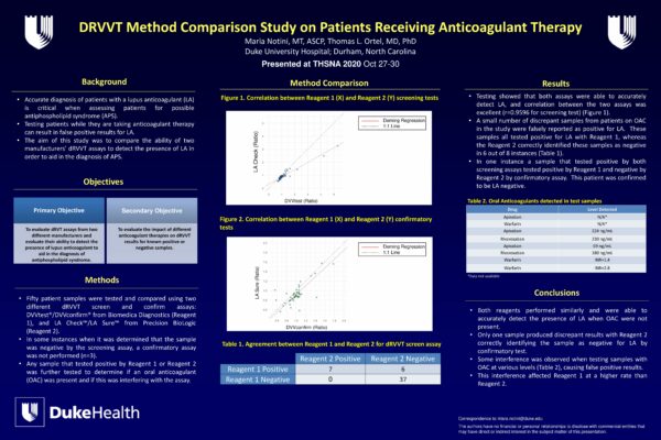 DRVVT Method Comparison Study on Patients Receiving Anticoagulant Therapy