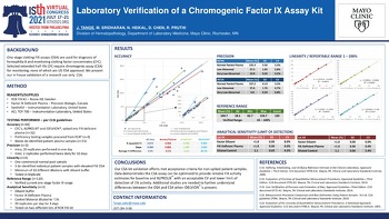 ISTH 2021 Vérification en laboratoire d'un kit de dosage du facteur IX