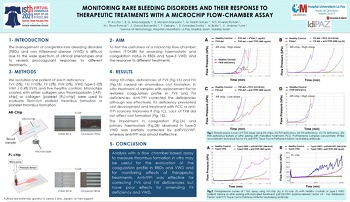 ISTH 2021 Monitoring rare bleeding disorders response therapeutic treatments microchip flow-chamber assay