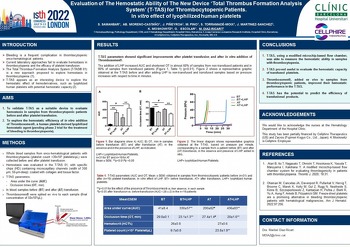 ISTH 2022 Evaluation of The Hemostatic Ability of The New Device Total Thrombus Formation Analysis System for Thrombocytopenic Patients