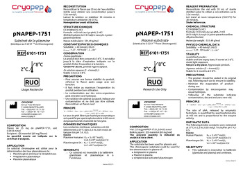 Data Sheet pNAPEP-1751 Chromogenic Substrate for Plasmin