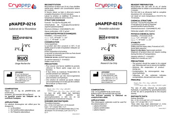 Notice pNAPEP-0216 Substrat Chromogène de la Thrombine