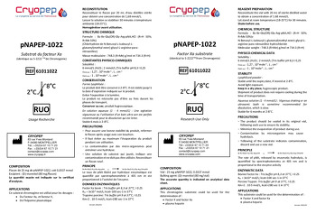 Data Sheet pNAPEP-1022 Chromogenic Substrate for FXa