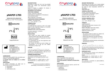 Notice pNAPEP-1703 Substrat Chromogène de la Plasmine