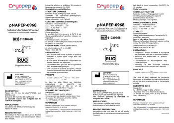 Notice pNAPEP-0968 Substrat Chromogène FIXa