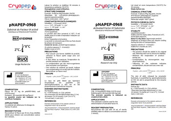 Data Sheet pNAPEP-0968 Chromogenic Substrate FIXa