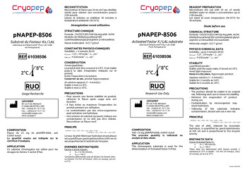 Data Sheet pNAPEP-8506 Chomogenic substrate of FXa/LAL