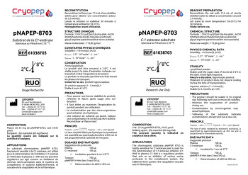 Notice pNAPEP-8703 Substrats chromogènes de la C1-estérase