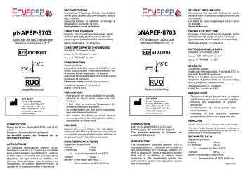 Notice pNAPEP-8703 Substrat chromogènes de la C1-estérase