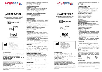 Data Sheet pNAPEP-9502 Chromogenic Substrate for FIXa