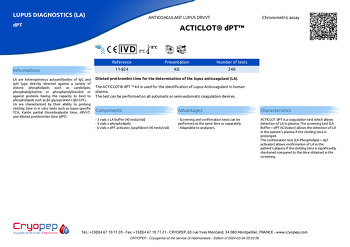 Product sheet ACTICLOT® dPT™
