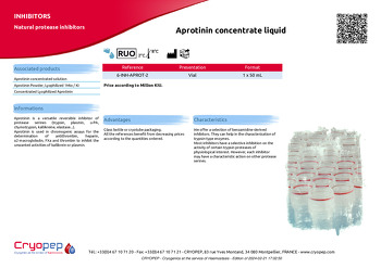 Product sheet Aprotinin concentrate liquid