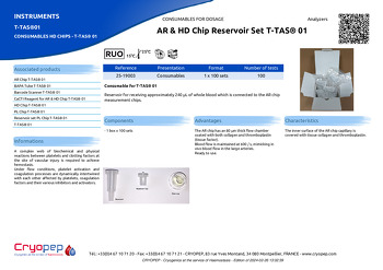 Product sheet AR & HD Chip Reservoir Set T-TAS® 01
