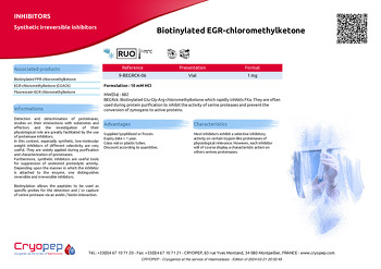 Product sheet Biotinylated EGR-chloromethylketone
