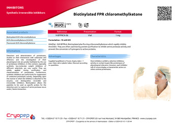 Product sheet Biotinylated FPR chloromethylketone