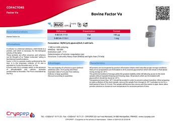 Product sheet Bovine Factor Va