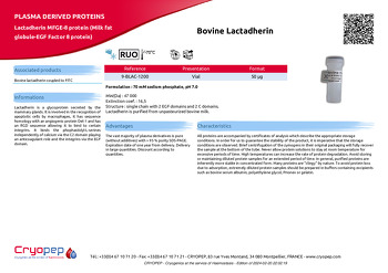Product sheet Bovine Lactadherin