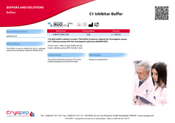 Product sheet C1 Inhibitor Buffer