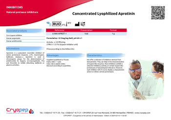 Product sheet Concentrated Lyophilized Aprotinin
