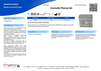 Product sheet Coumadin Plasma Set
