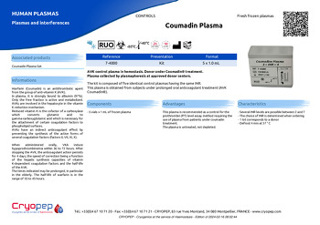 Product sheet Coumadin Plasma