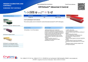 Product sheet CRYOcheck™ Abnormal 2 Control