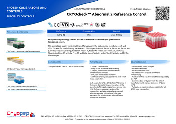 Product sheet CRYOcheck™ Abnormal 2 Reference Control