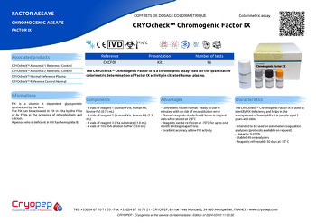 Product sheet CRYOcheck™ Chromogenic Factor IX
