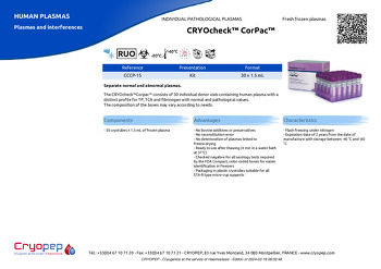 Product sheet CRYOcheck™ CorPac™