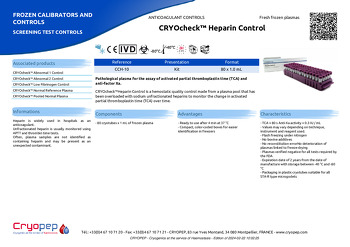 Product sheet CRYOcheck™ Heparin Control