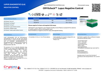 Product sheet CRYOcheck™  Lupus Negative Control