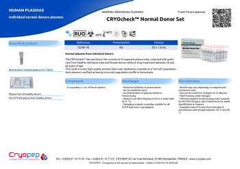 Product sheet CRYOcheck™ Normal Donor Set