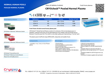 Product sheet CRYOcheck™ Pooled Normal Plasma