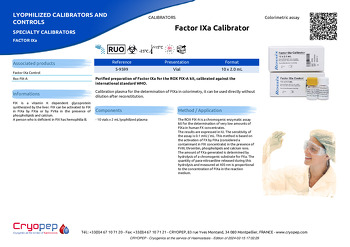 Product sheet Factor IXa Calibrator