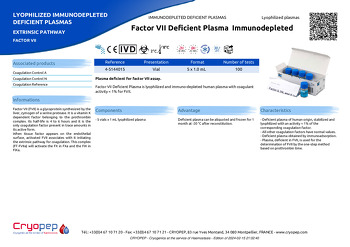 Product sheet Factor VII Deficient Plasma  Immunodepleted