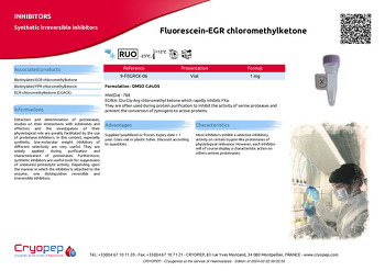 Product sheet Fluorescein-EGR chloromethylketone
