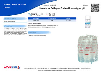 Product sheet Haematex Collagen Equine fibrous type I/III