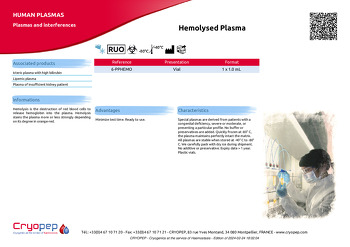 Product sheet Hemolysed Plasma