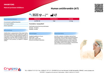 Product sheet Human antithrombin (AT)