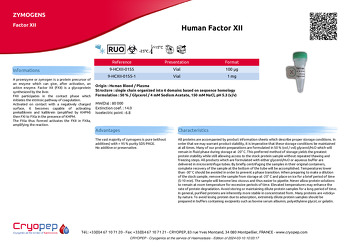 Product sheet Human Factor XII