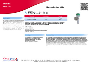 Product sheet Human Factor XIIIa