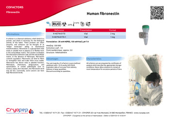 Product sheet Human fibronectin