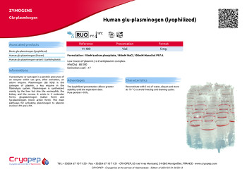 Product sheet Human glu-plasminogen (lyophilized)