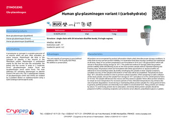 Product sheet Human glu-plasminogen variant I (carbohydrate)