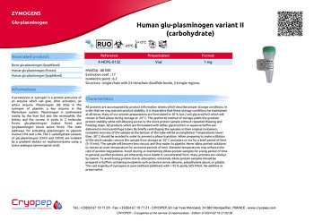 Product sheet Human glu-plasminogen variant II (carbohydrate)