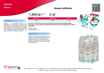 Product sheet Human kallikrein