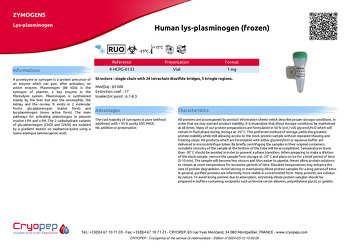Product sheet Human lys-plasminogen (frozen)