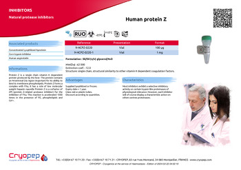 Product sheet Human protein Z