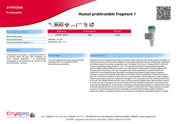 Product sheet Human prothrombin fragment 1